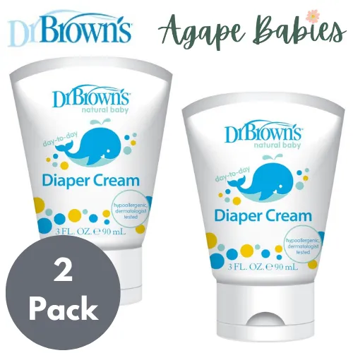 [2-Pack] Dr. Brown's Natural Baby Diaper Cream - 3 oz/90 ml