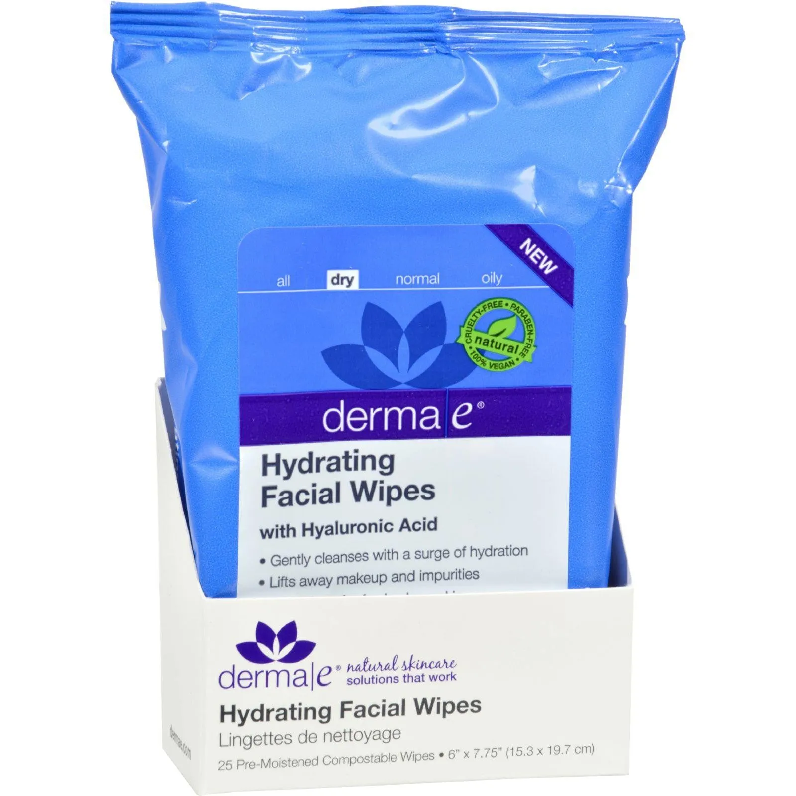 Derma E Facial Wipes - Hydrating - 25 Ct