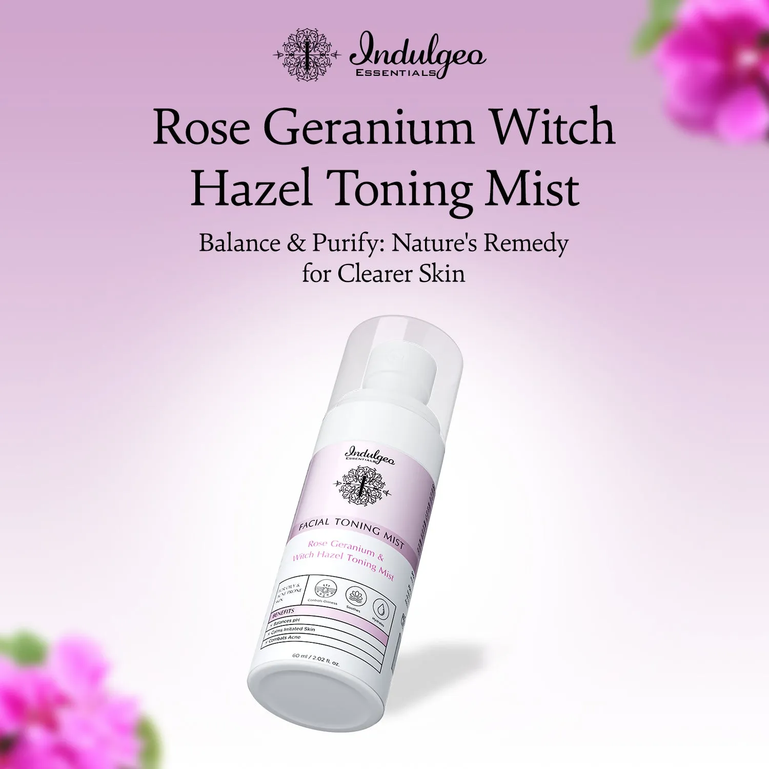 Rose Geranium Witch Hazel Facial Mist/Toner