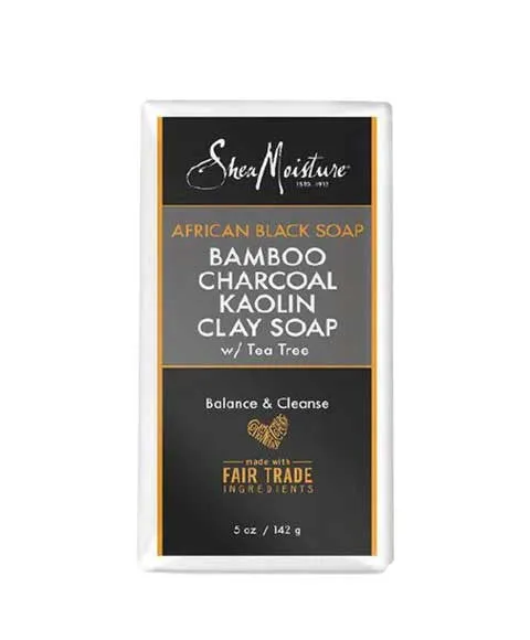 Shea Moisture African Black Soap Bamboo Charcoal Kaolin Clay Soap 142g